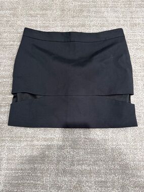 Michelle Mason Modern Black Layered Mini Skirt